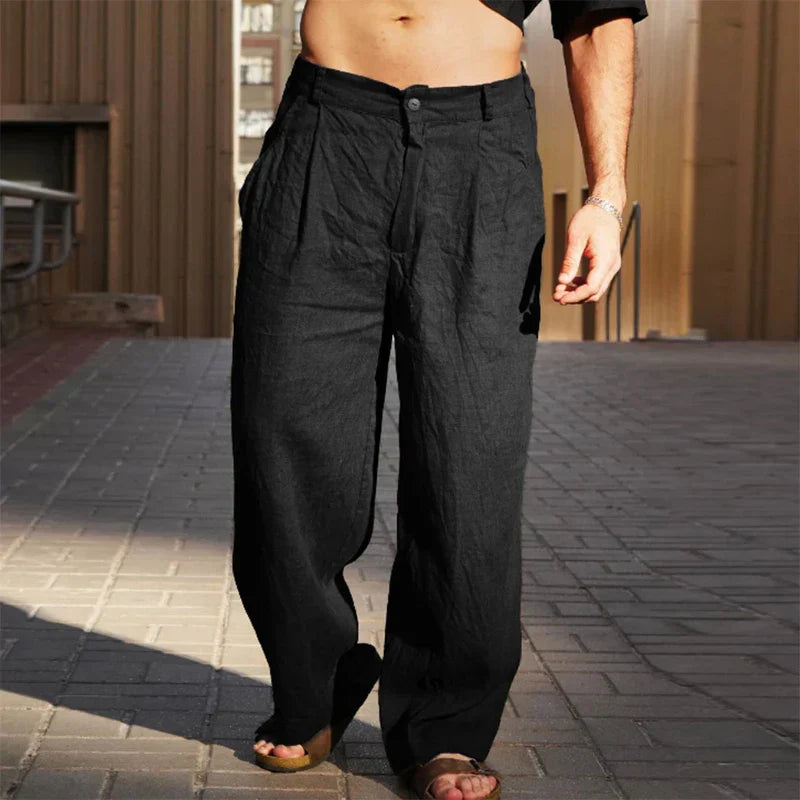 DARIO | WIDE LEG LINEN PANTS