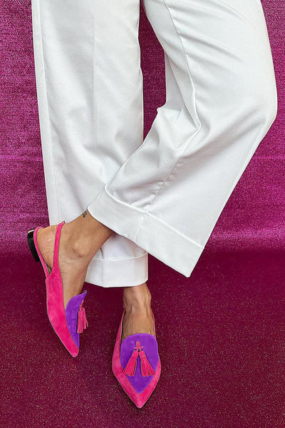 Rosaa™ – Elegant Colourful Ballerinas with Fringes and Decorative Ankle Strap